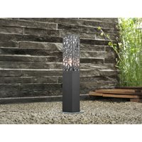 Trio Leuchten - led Sockelleuchte eckig Edelstahl in Anthrazit, Höhe 60cm, IP44 von Trio Leuchten