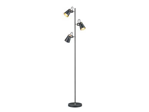 Moderne LED Stehleuchte in schwarz matt mit 3 Spots variabel schwenkbar, 160cm hoch – einzigartiges Lichtambiente in edlem DESIGN von Trio Leuchten