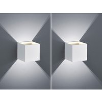 Trio Leuchten - Moderne up & down led Wandleuchten im 2er Set Kubus weiß matt, 10x10x10cm von Trio Leuchten