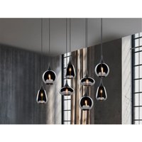 Pendelleuchte lumina 8 flammig Glas Chrom verspiegelt & Rauchglas Optik von Trio Leuchten