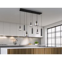 Pendelleuchte mataro 8-flammig aus Metall mit Glasschirmen Chrom, b: 118cm von Trio Leuchten