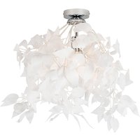 Romantische Deckenlampe weiß mit Blättern - Feder von Trio Leuchten