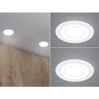 Runde LED Deckeneinbaustrahler 2er Set in Weiß matt Ø 8,2cm von Trio Leuchten