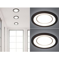 Runder led Deckeneinbaustrahler 2er Set in Schwarz matt ø 14,8cm von Trio Leuchten