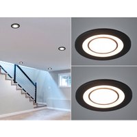 Runder led Deckeneinbaustrahler 2er Set in Schwarz matt ø 8,2cm von Trio Leuchten