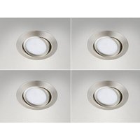 Runder led Einbaustrahler Decke im 4er Set schwenkbar Silber matt 5 Watt von Trio Leuchten