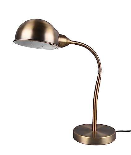 Schreibtischleuchte PERRY mit Flexarm, Metall in Altmessing, Höhe 46cm von TRIO LIGHTING FOR YOU