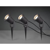 Schwenkbarer led Garten Baumstrahler 3er Set mit Erdspieß & 5m Anschlußkabel von Trio Leuchten