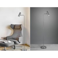 Stehlampe marley in Silber matt, Spot schwenkbar, Höhe 151cm von DEFIBRICO