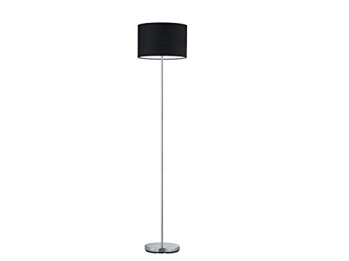 Stehleuchte mit Stoffschirm schwarz Ø 35cm - Nickel matt mit LED - Zeitlose Elegante Standbeleuchtung von Trio Leuchten