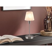Trio Leuchten - Tischleuchte luis ii, Glasschirm Weiß Sockel Silber - Touchfunktion, Höhe 32cm von Trio Leuchten