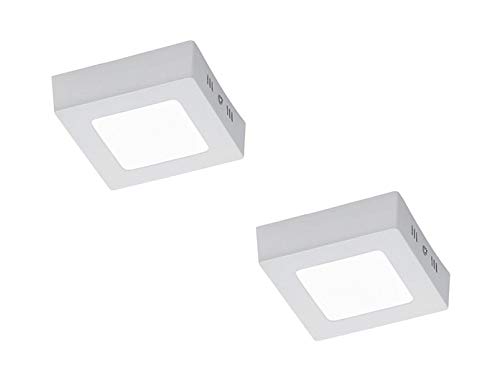 Trio, LED-Deckenleuchte ZEUS im 2er Set, Aluminium weiß, Acryl weiß, 12x12 cm, 657110601-Set2 von Trio Leuchten