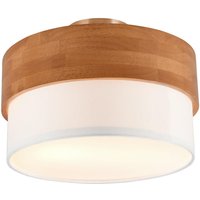 TRIO Deckenleuchte SEASONS 611500201 natur weiß Holz Textil Kunststoff H/D: ca. 22x30 cm E14 2 Brennstellen von Trio