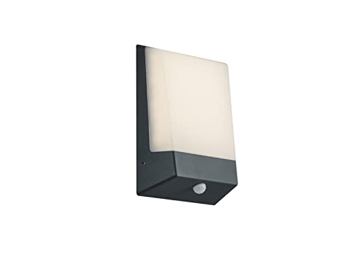 Trio Leuchten Wandleuchte 228669142 Kasai, Aluminium anthrazit, 9 Watt LED, Dämmerungssensor, 5.9 x 16.10 x 21.1 cm von Trio Leuchten