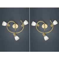 Trio Leuchten - 2er Set led Deckenstrahler 3-flammig Messing Glasschirme schwenkbar ø 30cm Trio Leuchten - 2er Set led Deckenstrahler 3-flammig Messing Glasschirme schwenkbar ø 30cm von Trio Leuchten