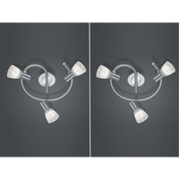 Trio Leuchten - 2er Set led Deckenstrahler 3-flammig Silber Glasschirme schwenkbar ø 30cm Trio Leuchten - 2er Set led Deckenstrahler 3-flammig Silber Glasschirme schwenkbar ø 30cm von Trio Leuchten