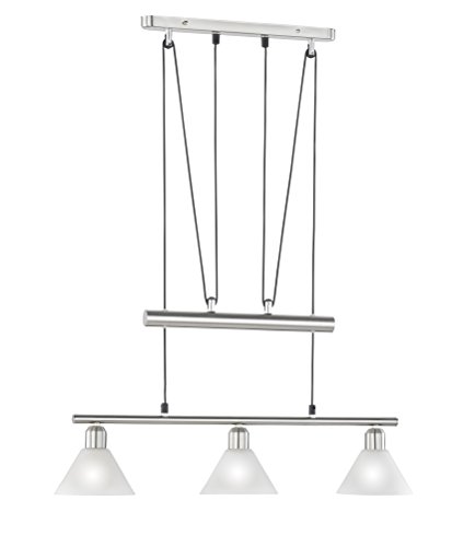 Trio Leuchten JoJo-Pendelleuchte Stamina 3751031-07, Metall Nickel matt, Glas opal weiß matt, exkl. 3x E14, höhenverstellbar Trio Leuchten JoJo-Pendelleuchte Stamina 3751031-07, Metall Nickel matt, Glas opal weiß matt, exkl. 3x E14, höhenverstellbar von Trio Leuchten