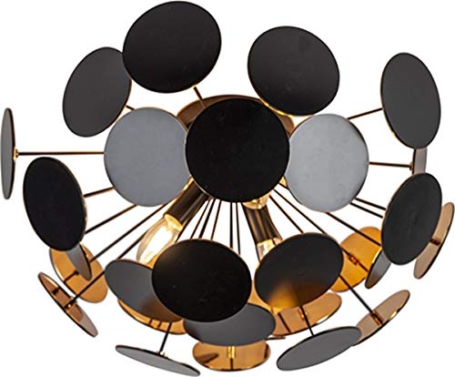 Trio Leuchten Deckenleuchte Discalgo 609900332, Metall Schwarz matt, Kunststoff-Scheiben schwarz/goldfarib, exkl. 3x E14, 54 x 54 x 30 cm, Schwarzmatt/Goldfarbig Trio Leuchten Deckenleuchte Discalgo 609900332, Metall Schwarz matt, Kunststoff-Scheiben schwarz/goldfarib, exkl. 3x E14, 54 x 54 x 30 cm, Schwarzmatt/Goldfarbig von Trio Leuchten