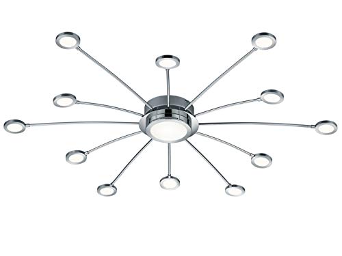 Trio Leuchten LED Deckenleuchte Bodrum 673311306, Metall Nickel matt, inkl. 6,6 Watt LED & 12x 2,1 Watt LED, Lichtfarbe wechselbar, Dimmbar, Fernbedienung von TRIO LIGHTING FOR YOU