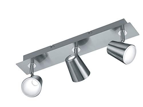 Trio Leuchten LED Deckenleuchten Narcos 873110307, Metall Nickel matt / Chrom, 3 x 6 Watt, 7.5 x 45.0 x 16.0 cm von Trio Leuchten