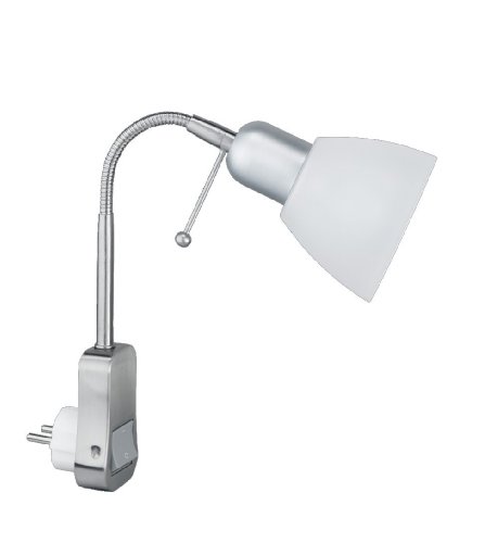 Trio Leuchten 8911211-07 Stecker-Spot 1xE14 max. 40W mit Schalter+Flexarm, Metallisch,weiß, Nickel Matt Trio Leuchten 8911211-07 Stecker-Spot 1xE14 max. 40W mit Schalter+Flexarm, Metallisch,weiß, Nickel Matt von Trio Leuchten