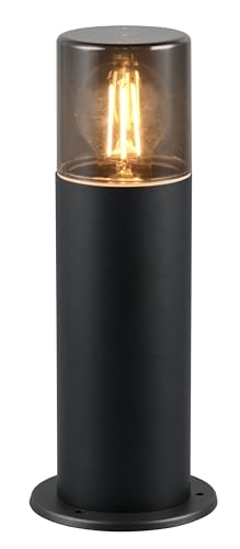 Trio Leuchten Außen Wegeleuchte Hoosic 524060132, Druckguss Aluminium Schwarz matt, Schirm Acryl rauchfarbig, exkl. 1x E27 von Trio Leuchten