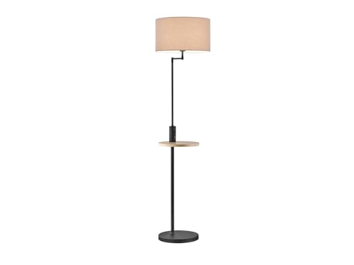 Trio Leuchten Stehleuchte Claas 400400132, Metall Schwarz matt, Stoffschirm Grau, Ablage Holz, exkl. 1x E27, 60 watt Trio Leuchten Stehleuchte Claas 400400132, Metall Schwarz matt, Stoffschirm Grau, Ablage Holz, exkl. 1x E27, 60 watt von Trio Leuchten