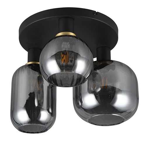 Trio Leuchten Deckenleuchte Diva 619800332, Metall Schwarz matt, Glas Chrom bedampft, exkl. 3x E27 Trio Leuchten Deckenleuchte Diva 619800332, Metall Schwarz matt, Glas Chrom bedampft, exkl. 3x E27 von Trio Leuchten