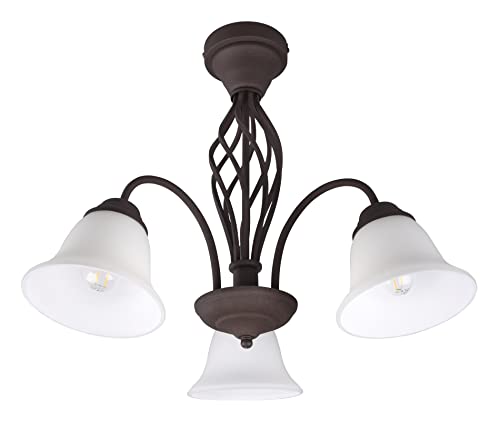 Trio Leuchten Deckenleuchte Rustica 601000324, Metall rostfarbig, Glas weiß matt, exklusiv 3x E14 Trio Leuchten Deckenleuchte Rustica 601000324, Metall rostfarbig, Glas weiß matt, exklusiv 3x E14 von Trio Leuchten