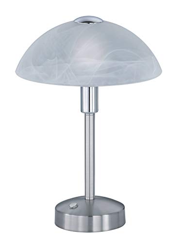 Trio Leuchten Donna 525790107 LED Tischleuchte, Glas alabasterfarbig weiß, Metall, 4 Watt, Nickel Matt, 4x fach Touch von Trio Leuchten