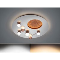 Trio Leuchten - Flache led Deckenleuchte zodiac Aluminium gebürstet Rund, ø 50cm von Trio Leuchten