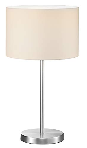 Trio Leuchten Hockerleuchte in Nickel matt, Stoffschirm weiß, exklusive 1x E27 maximal 60W, ø 30 cm, Höhe: 54 cm 511100101 von Trio Leuchten