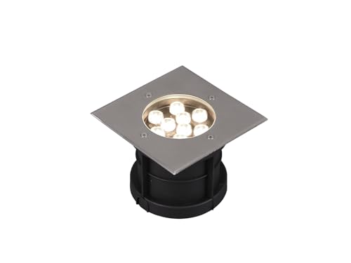 Trio Leuchten LED Außen Bodeneinbauspot Belaja 821669207, Metall Nickel matt, inkl. 9 Watt LED, Nickel Matt, 16,5x16,5cm von Trio Leuchten