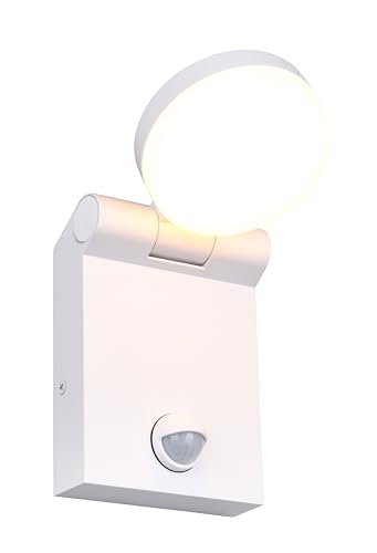 Trio Leuchten LED Außen Wandleuchte Adour 245569131, Aluminium Druckguss Weiß matt, Schirm Acryl Weiß, inkl. 7.5 Watt LED, Farbwechsel, Bewegungssensor von Trio Leuchten