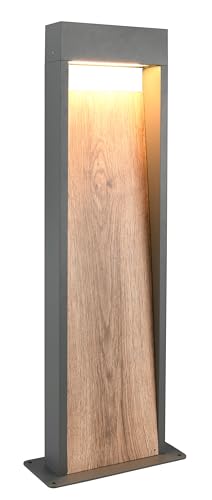 Trio Leuchten LED Außen Wandleuchte Salmon 546960135, Aluminium Druckguss Anthrazit/Holznachbildung, inkl. 11 Watt LED von Trio Leuchten