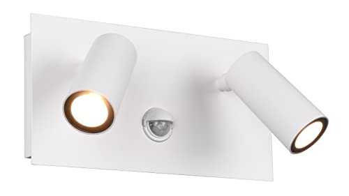 Trio Leuchten LED Außen Wandleuchte Tunga 222969231, Metall Weiß matt, inklusiv 2 x 3.5 Watt LED, Bewegungssensor von Trio Leuchten