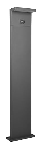 Trio Leuchten LED Außen Wegeleuchte Blyde 453569142, Aluminium Druckguss Anthrazit, 5 Watt LED, Hybrid Solar/Netzbetrieb, Dämmerungssensor, Bewegungssensor von Trio Leuchten