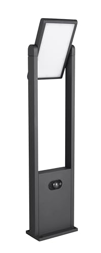 Trio Leuchten LED Außen Wegeleuchte Malawi 553769142, Aluminium Druckguss Anthrazit, 5 Watt LED, Hybrid Solar/Netzbetrieb, Dämmerungssensor, Bewegungssensor von Trio Leuchten