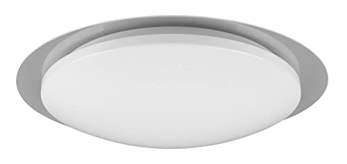Trio Leuchten LED Bad Deckenleuchte Frodeno 680214800, Kunststoff Weiß,Rand klar, inklusiv 18.5 Watt LED, Starlight Effekt, Farbwechsler, Memory Funktion, Fernbedienung von Trio Leuchten