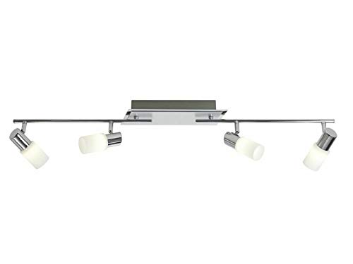 Trio-Leuchten LED-Balken Aluminium gebürstet/chrom, Glas weiß gewischt, mit 2 Gelenken, inklusiv 4x4.5W LED, Breite: max. 100 cm 821410405 von Trio Leuchten