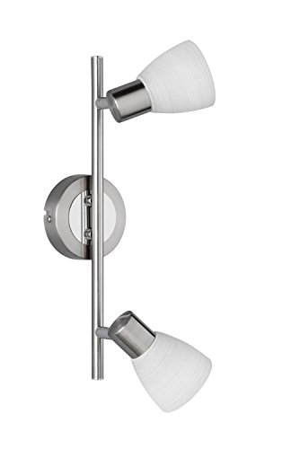 Trio Leuchten LED-Balken Carico, nickel matt / chrom, Glas weiß gewischt 871510207 von Trio Leuchten