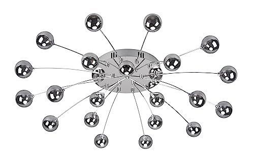 Trio Leuchten LED Deckenleuchte Bullet 641412106, Metall Chrom, Glas chrom bedampft, inkl. 21x 1.5 Watt LED, Switch Dimmer von Trio Leuchten
