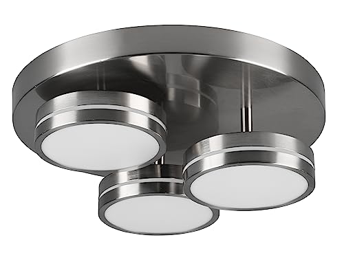 Trio Leuchten LED Deckenleuchte Franklin 626510307, Metall Nickel matt, inkl. 8.5 Watt LED, Switch Dimmer von Trio Leuchten