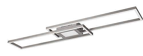 Trio Leuchten LED Deckenleuchte Ganado 670710507, Metall Nickel matt, inkl. 38 Watt LED, Fernbedienung, Farbwechsler, Nachtlicht von Trio Leuchten