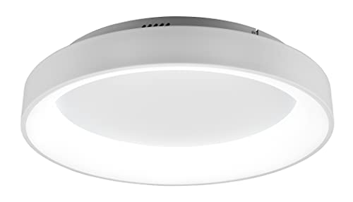 Trio Leuchten LED Deckenleuchte Girona 671290131, Metall Weiß matt, Acryl, inklusiv 48 Watt LED, Dimmer, Memory Funktion, Nachtlicht, Fernbedienung von Trio Leuchten