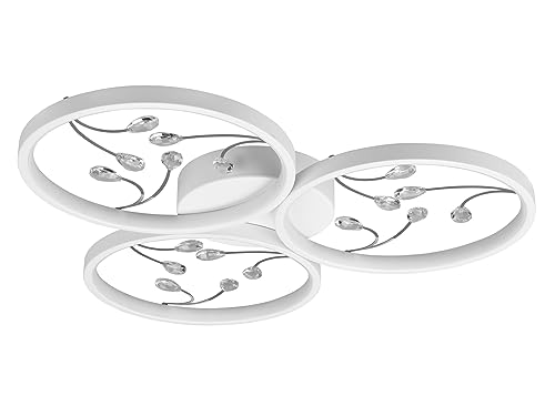 Trio Leuchten LED Deckenleuchte Groovy 642110331, Metall Weiß matt, Kristallglas, inkl. 30 Watt LED, Switch Dimmer Trio Leuchten LED Deckenleuchte Groovy 642110331, Metall Weiß matt, Kristallglas, inkl. 30 Watt LED, Switch Dimmer von Trio Leuchten