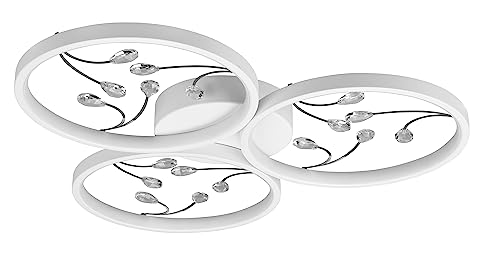 Trio Leuchten LED Deckenleuchte Groovy 642110331, Metall Weiß matt, Kristallglas, inkl. 30 Watt LED, Switch Dimmer Trio Leuchten LED Deckenleuchte Groovy 642110331, Metall Weiß matt, Kristallglas, inkl. 30 Watt LED, Switch Dimmer von Trio Leuchten
