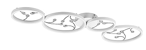 Trio Leuchten LED Deckenleuchte Groovy 642110431, Metall Weiß matt, Kristallglas, inkl. 37 Watt LED, Switch Dimmer Trio Leuchten LED Deckenleuchte Groovy 642110431, Metall Weiß matt, Kristallglas, inkl. 37 Watt LED, Switch Dimmer von Trio Leuchten