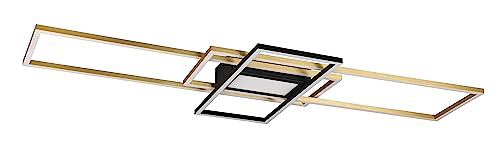 Trio Leuchten LED Deckenleuchte Irvine 620010408, Metall Messing matt, inkl. 60 Watt LED, Fernbedienung, Dimmer, Nachtlicht von Trio Leuchten
