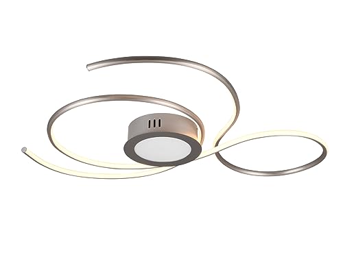 Trio Leuchten LED Deckenleuchte JIVE 623419207, Metall Nickel matt, inkl. 48 Watt LED, Fernbedienung, Dimmer, Farbwechsel, Nachtlicht von Trio Leuchten